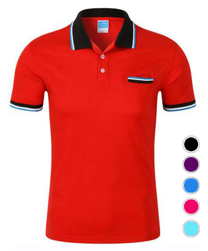 帶口袋翻領T恤衫定制,多色可選