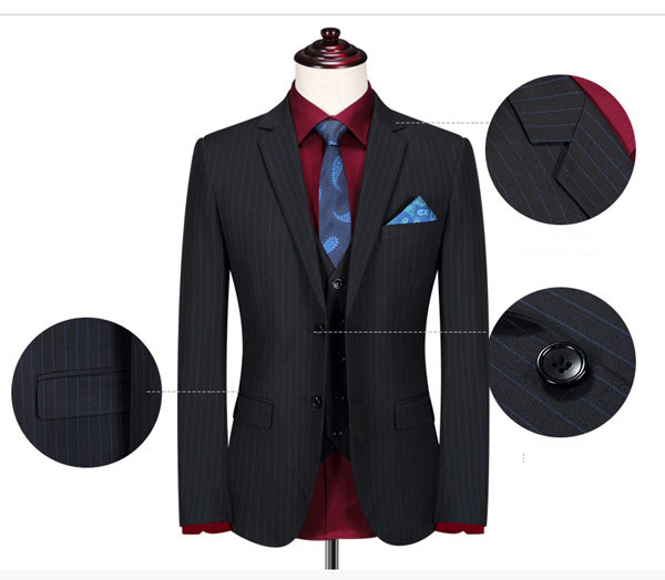 商務條紋西裝褲定制款式設計亮點圖