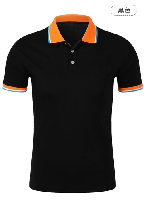 黑色短袖翻領t恤衫