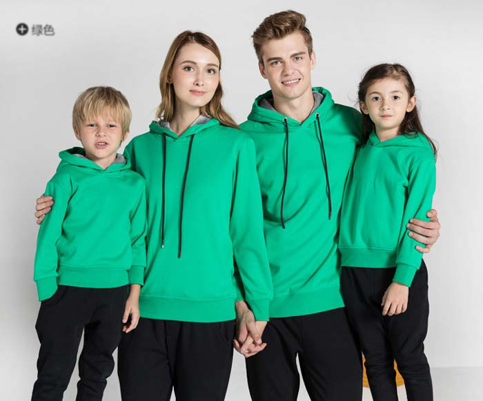 深圳工作服廠家加厚套頭衛衣定做之綠色