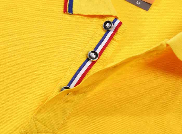 200克CVC面料間條衣領配織帶門瞳短袖POLO衫工作服定做之門瞳細節圖